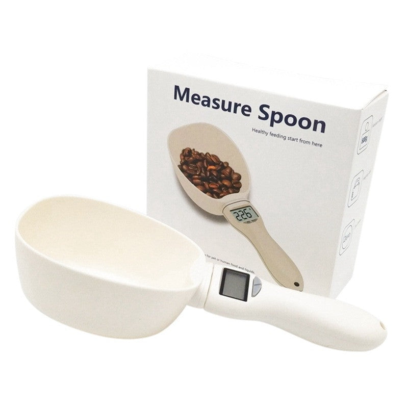 Pet cat food weighing electronic scale, uring spoon for cats and dogs, cat food and dog food weighing spoon