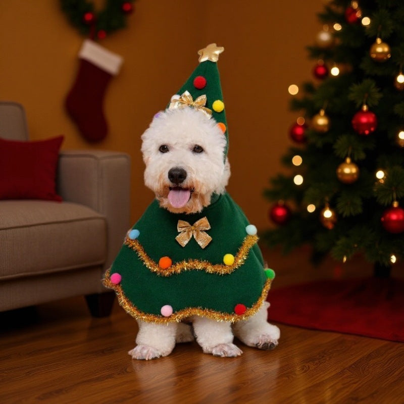 Dog Christmas costumes, puppy Christmas cape costumes, cute cat costumes, Christmas role-playing party