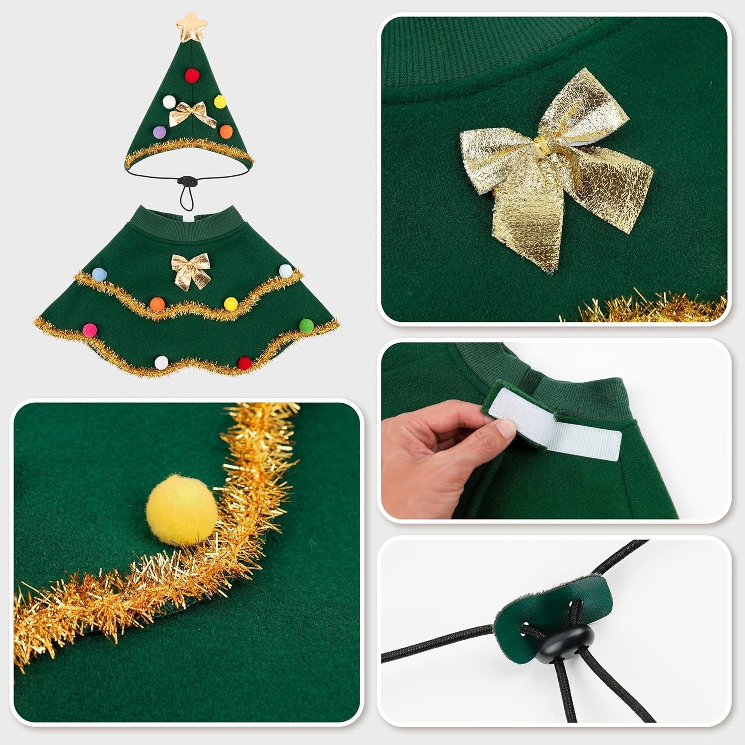 Dog Christmas costumes, puppy Christmas cape costumes, cute cat costumes, Christmas role-playing party