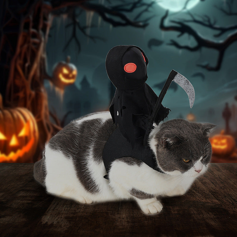Dog dark Harvest Knight transformation costume, pet costume, Halloween funny costume, cat cute riding costume