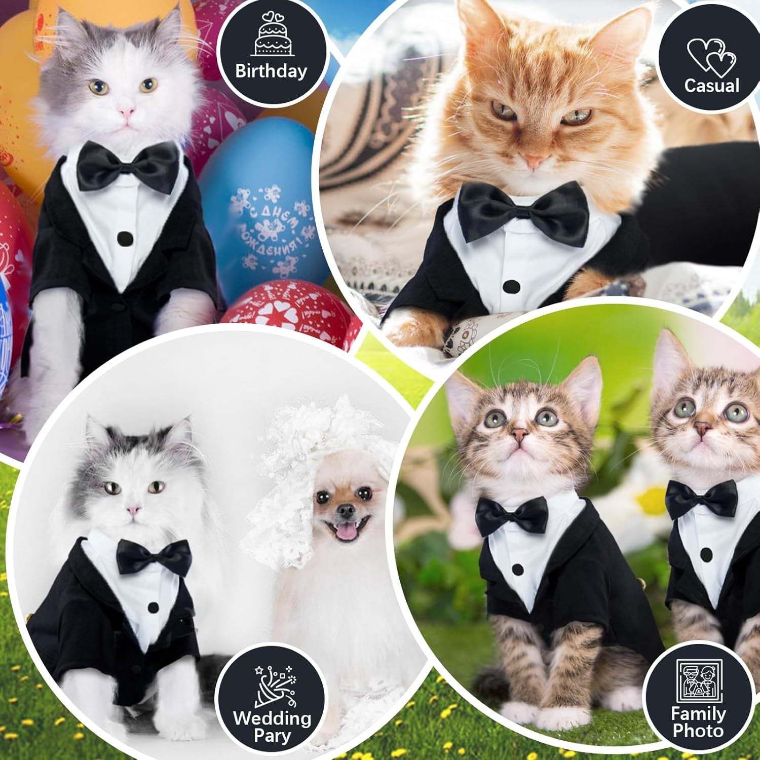 Cat tailcoat costume and bow tie Halloween wedding jumpsuit