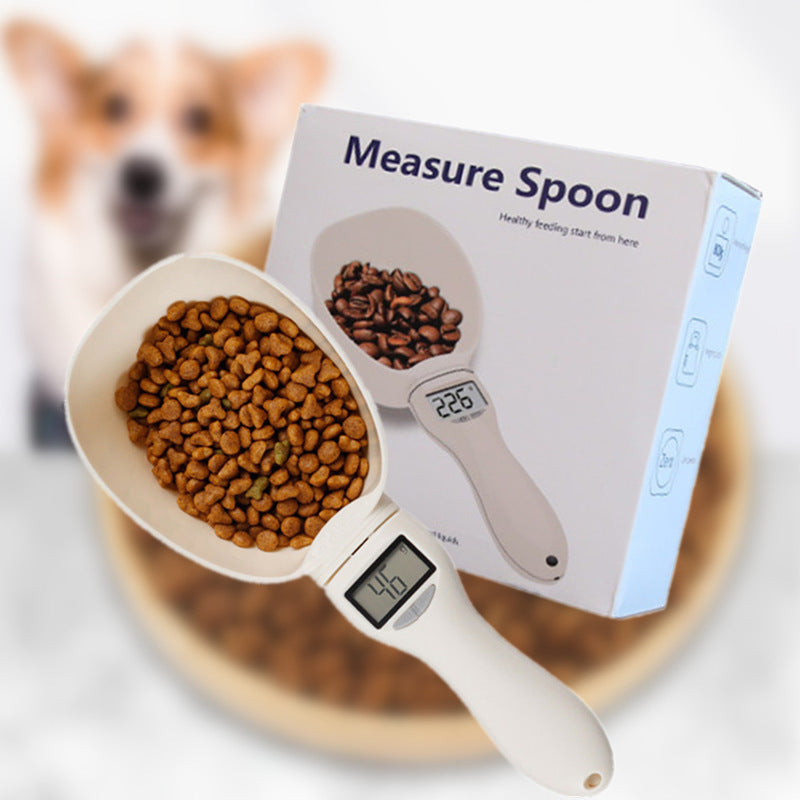 Pet cat food weighing electronic scale, uring spoon for cats and dogs, cat food and dog food weighing spoon