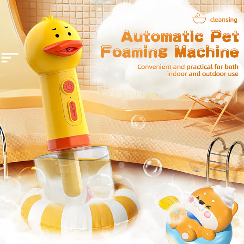 Pet electric body wash bubble machine, a cleaning device for bathing and bubbling, suitable for dogs and cats