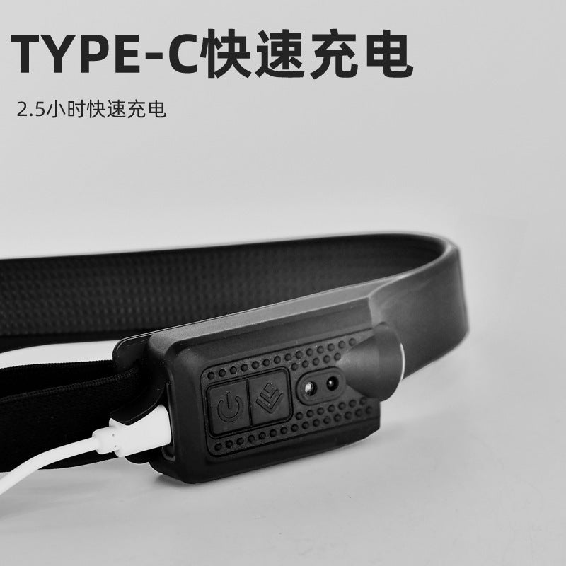 Induction silicone headlamps, car charging floodlights, portable head-mounted work lights, dual-source outdoor running lights